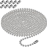 Shappy 10 Feets Beaded Ball Pull Chain Extension Roller Shade Bead Chain Extender with 10 Pieces Matching Connector for Window Blind Vertical Replacement (4.5 mm,Silver)