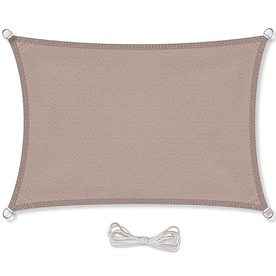 CelinaSun Sonnensegel, Sonnenschutz Garten Balkon und Terrasse wetterbeständig HDPE atmungsaktiv Schattenspender 1000603 Rech