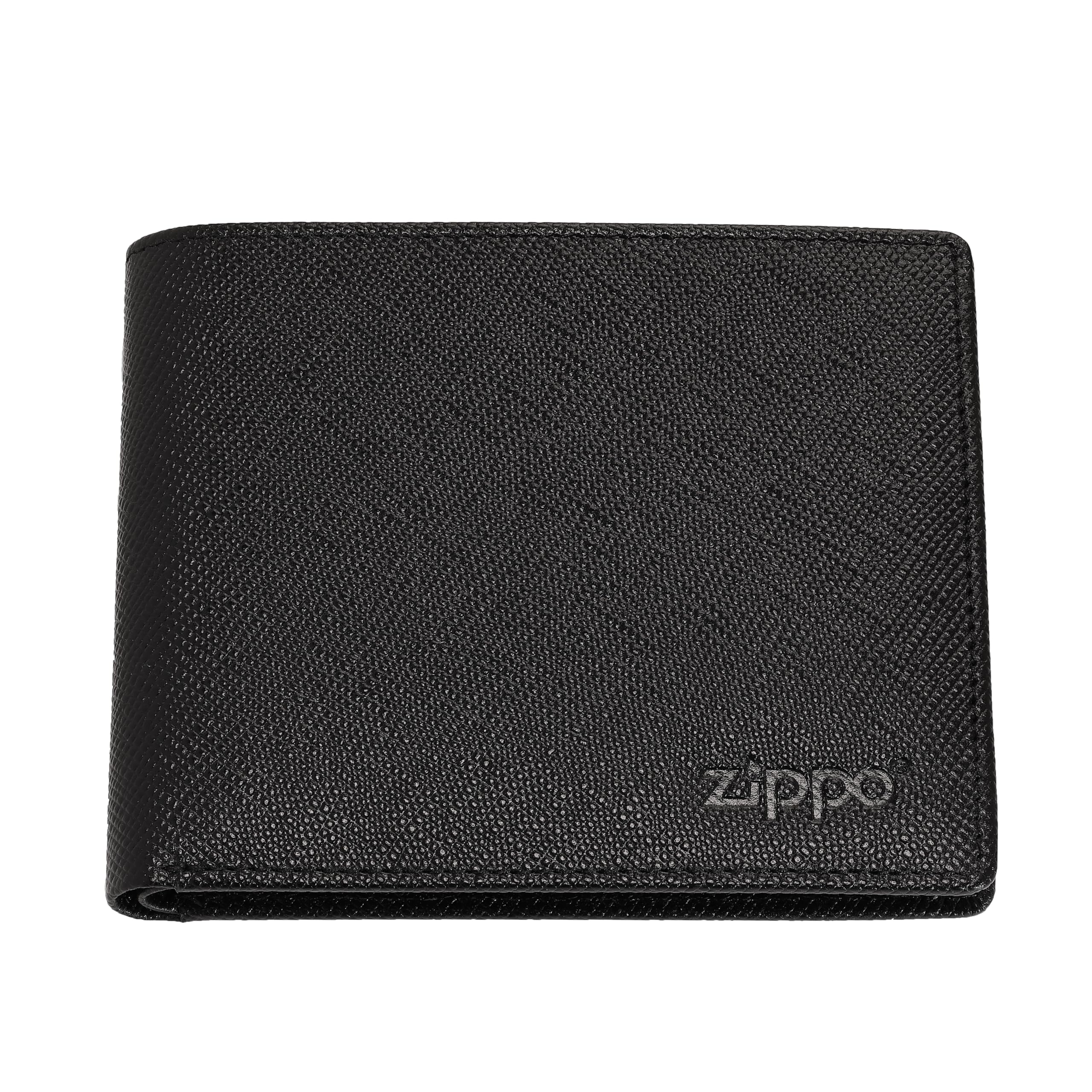 Zippo - Purse/Wallet for Women and Men, Saffiano Leather, Black, with RFID Protection, Ideal for Cards and Notes