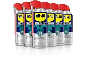 WD-40 Specialist White Lithium Grease Spray with SMART STRAW SPRAYS 2 WAYS, 10 OZ [6-Pack]