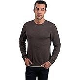 JENNIE LIU Mens 100% Cashmere Crewneck Sweater | Ultra-Soft, Breathable Knit for Golf & Cold Weather