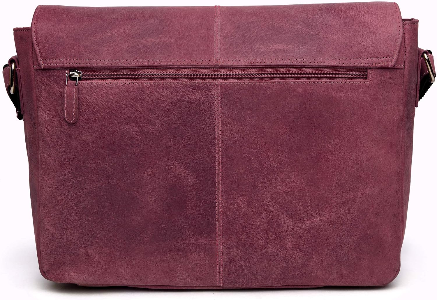 J. Wilson London Messenger Bag Mens Leather Flapover 10 litres (Distressed Pink) - Image 4