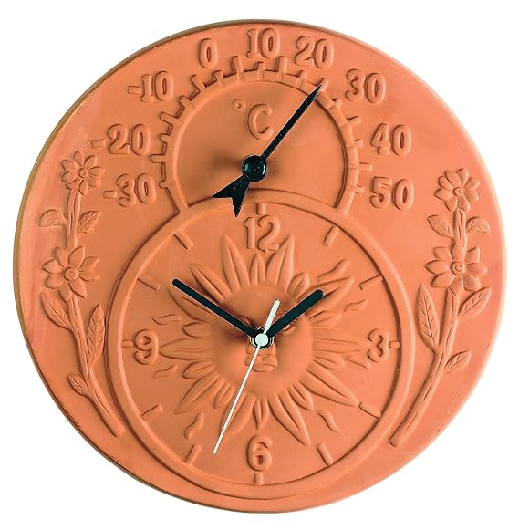 Terracotta Clock/Thermometer Amazon.co.uk Garden & Outdoors