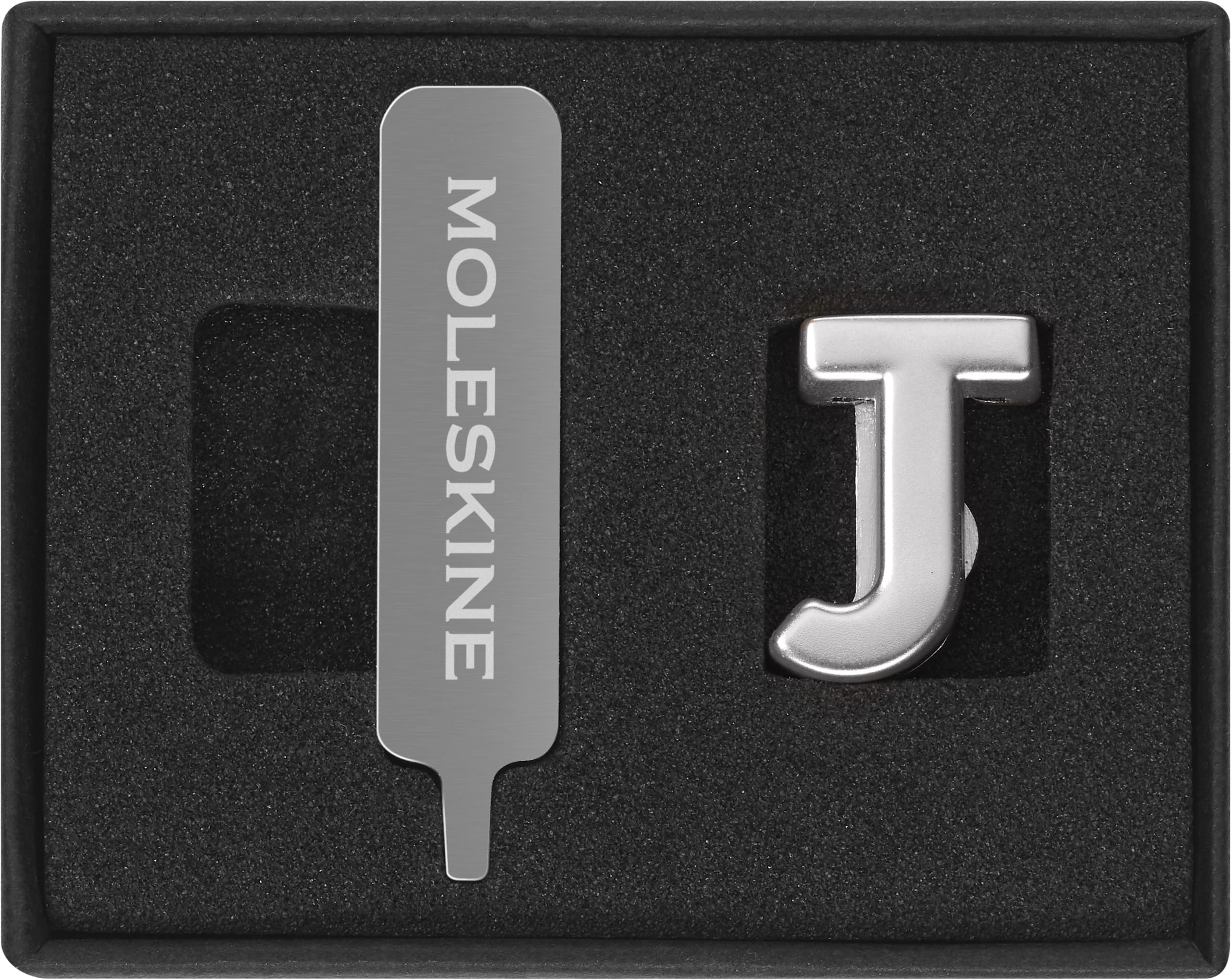 Moleskine Pin for Notebook or Planner Letter J, Letter Pin, Customize The Elastic Closure, Special Customized Gift, Colour Silver