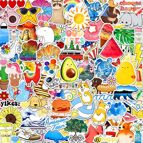 Stickers for Water Bottles, 100 PCS Cute Reusable Waterproof Vsco Vinyl ...