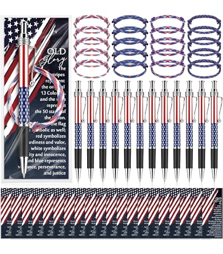Veteranentag Geschenk-Set 250 Stück – Mit USA-Flaggen Pins, Stiften, Schlüsselanhängern & Karten