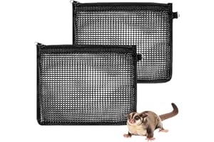 Klmnop 2 Pcs Sugar Glider Nails Trimming Pouch, Sugar Glider Bonding Pouch Mesh, Trim Bag for Sugar Glider Ferrets Guinea Pig Rat(Black)
