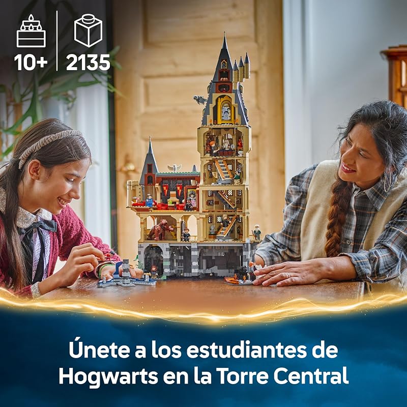 Harry Potter Castelo de Hogwarts: Torre Central - Castelo de Brinquedo com Sala Chave Voadora e Xadrez Mágico - 12 Minifiguras - Presente para Meninas e Meninos 10+ Anos 76454 — foto 2 de 8