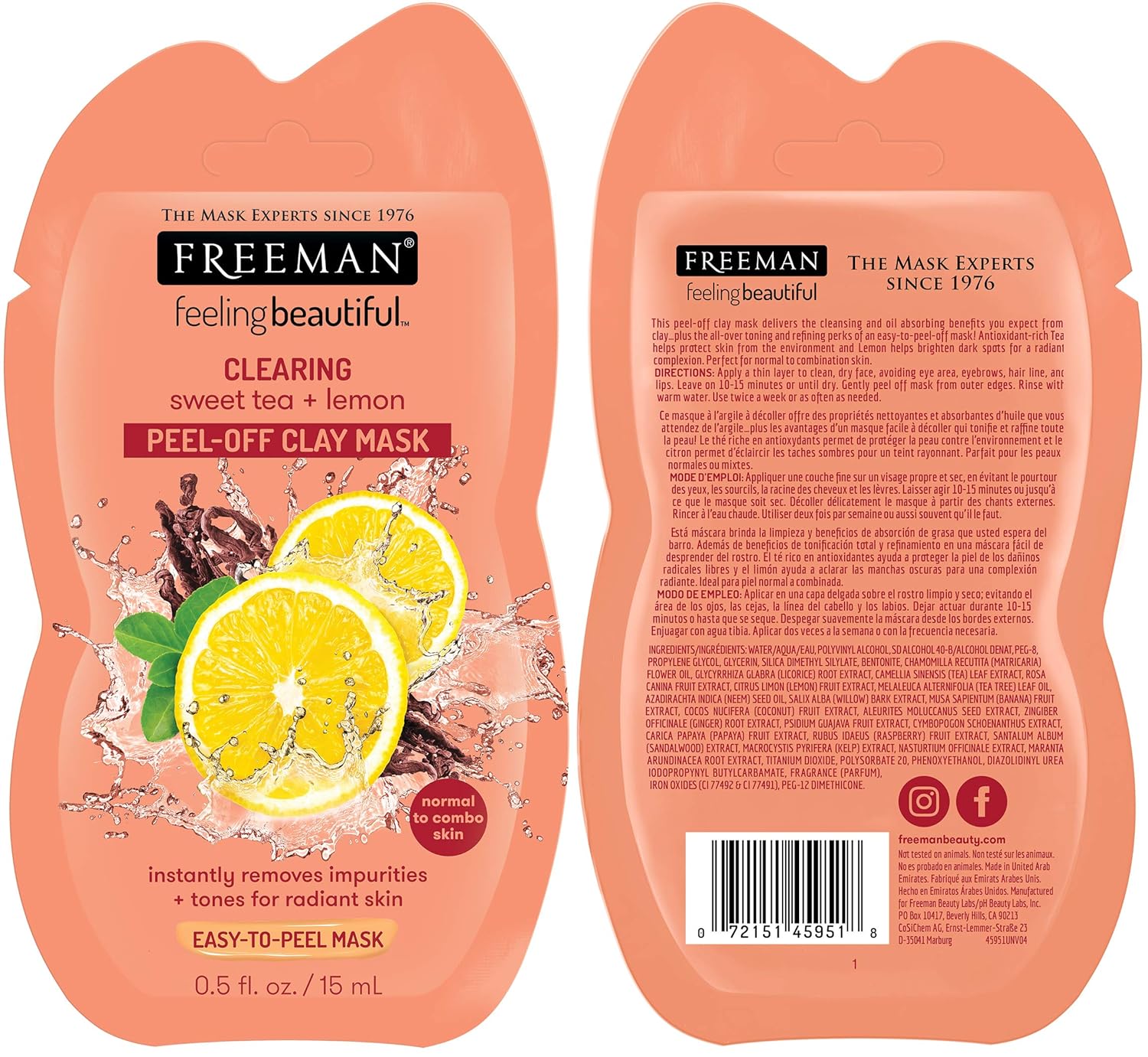 Freeman Facial Mask Variety Pack: Oil Absorbing Clay, Pore Minimizer, Detoxifying Charcoal and Mud, Hydrating and Balancing Beauty Face Masks, 12 count : Beauty