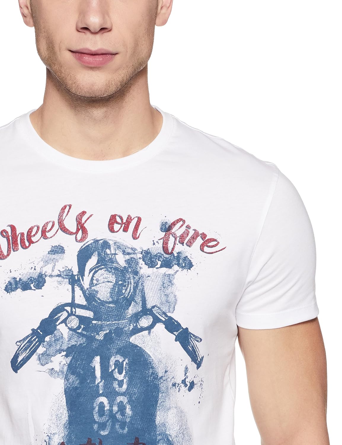 peter england men's solid slim fit t-shirt