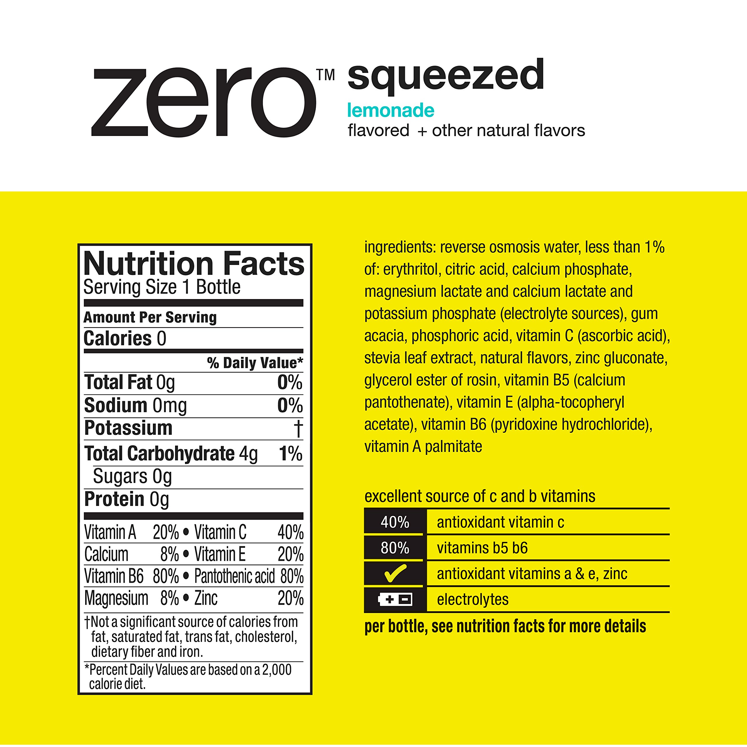 vitaminwater zero squeezed, electrolyte enhanced water w/ vitamins