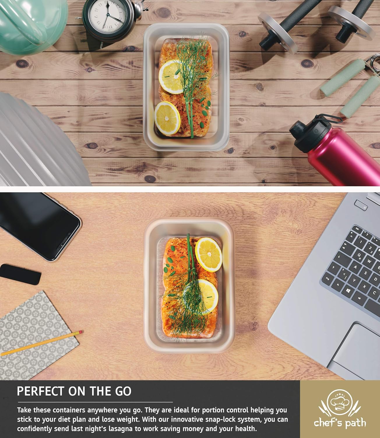 Food Storage Containers Set - Airtight Plastic Containers with Easy Snap Lids (16 Pack) - Leak Proof Kitchen & Pantry Organization - BPA-Free - 16 Chalkboard Labels & Marker - Chef’s Path: Kitchen & Dining