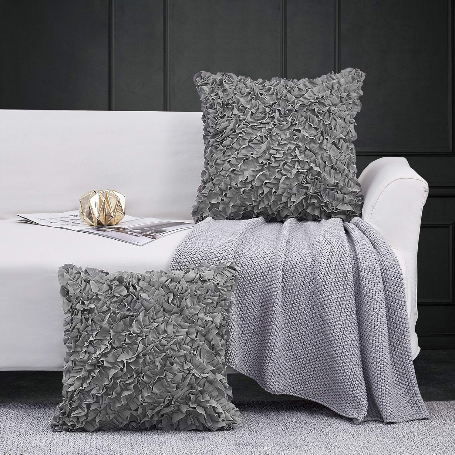 Leeden 18 x 18 Throw Pillow Cover Square Set of 2 Decorative Pillowcase