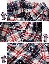 Match Womens Button Down Flannel Plaid Shirts roll