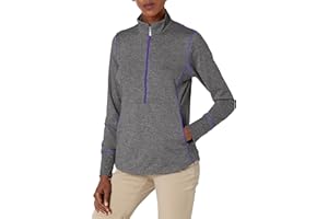 Cutter & Buck Women's Drytec Moisture Wicking Heathered Jessa 3/4 Zip Pullover