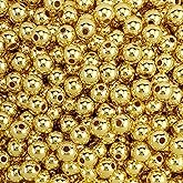 500 Round Gold Acrylic Beads 8mm Diameter with 2mm Hole for Crafts