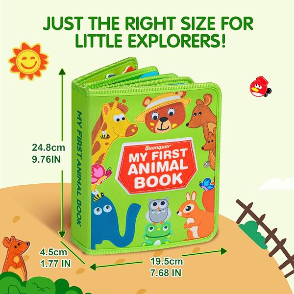 QUANQUER ANIMAL BUSY BOOK FOR TODDLERS 1-3 – MONTESSORI TOYS FOR 1 YEAR OLD BOYS AND GIRLS, EDUCATIONAL TRAVEL TOY FOR AIRPLANE CAR, CHRISTMAS BIRTHDAY GIFTS FOR TODDLERS