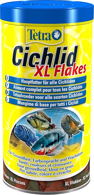Tetra Cichlid XL-Flakes (Hauptfutter für Alle größeren Cichliden), Verschiedene Größen
