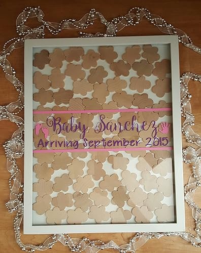 Amazon Com Baby Shower Guest Book Drop In Frame With Babies Or