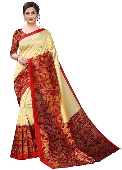 Women's Khadi Silk Saree with Blouse Piece (RUC-127_Variation)