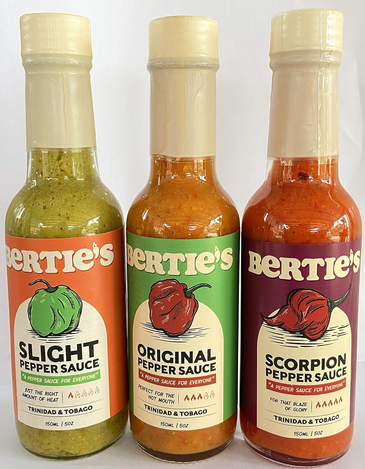Bertie's pepper sauces
