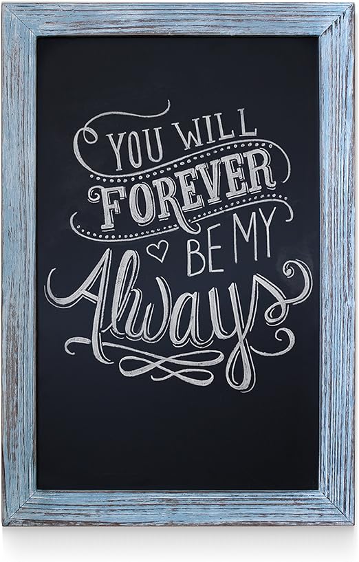 Amazon Com Hbcy Creations Rustic Blue Magnetic Wall Chalkboard