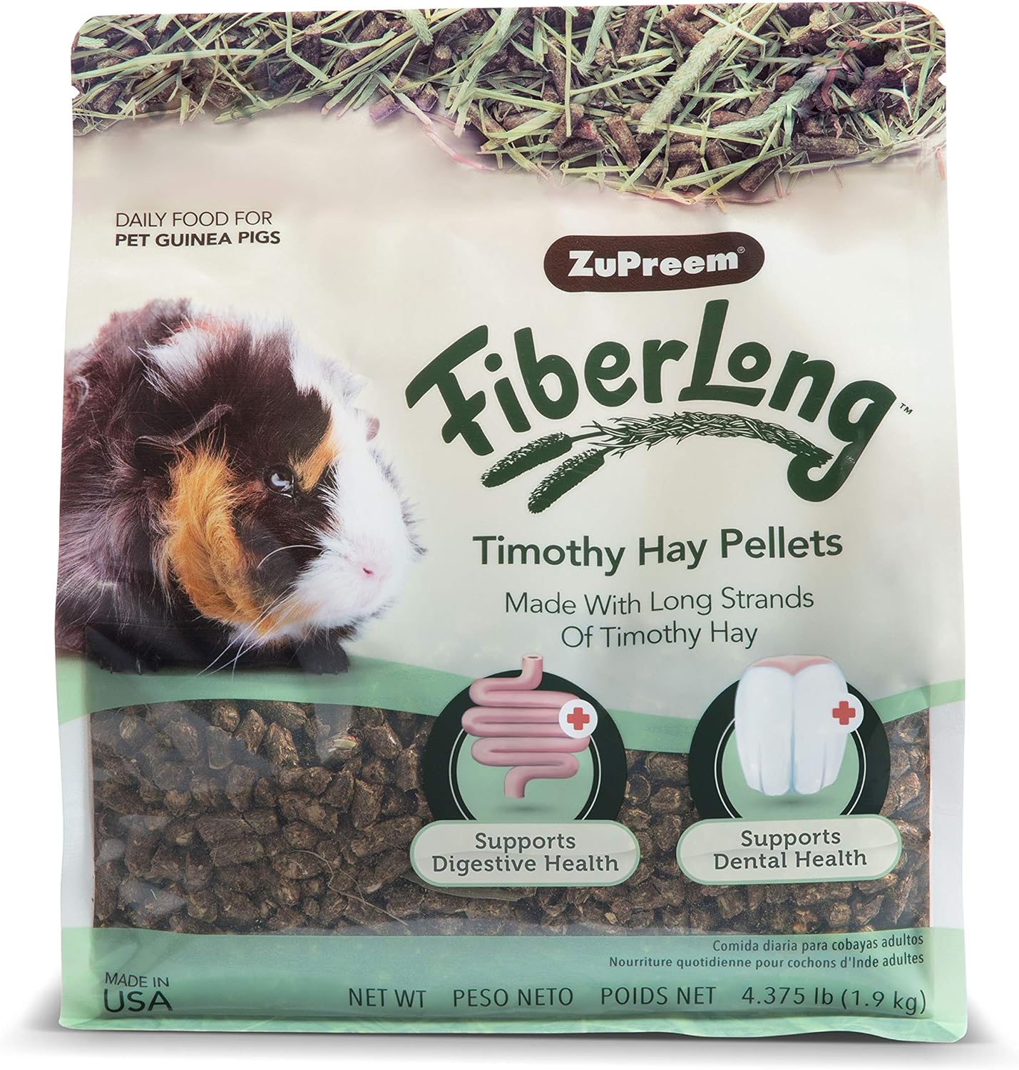 ZuPreem FiberLong Timothy Hay Pellets Guinea Pig Food, 4.