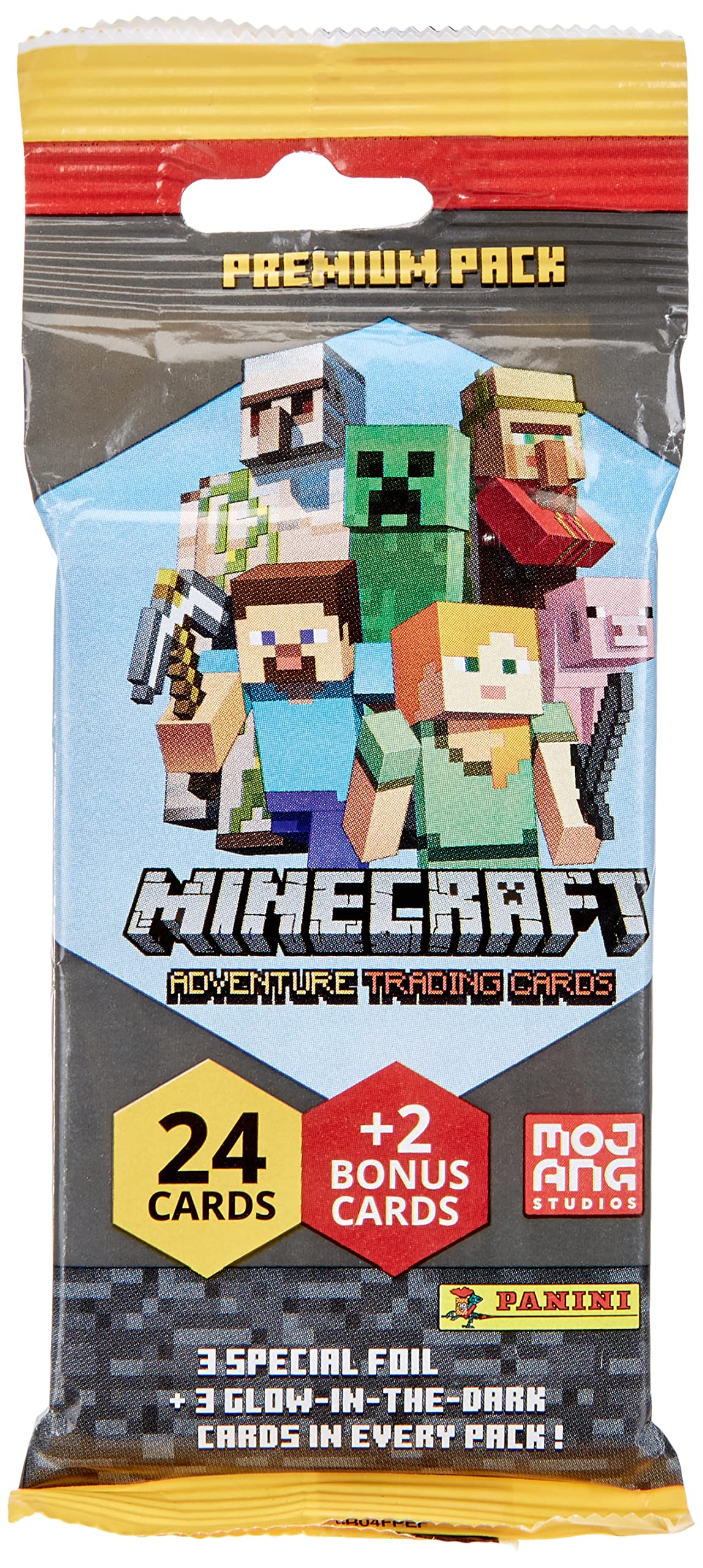 Panini France SA-Minecraft Bubble Trading Cards-Premium Pack, Cartoon, 004115B26FPEF, Multi-Colour