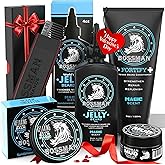 Bossman Complete Beard Kit – Men's Beard Oil Jelly, Fortifying Shower Conditioner, Balm, Mustache Wax & Comb – Beard Softener & Grooming Care – Men Gift Set (Magic Scent)