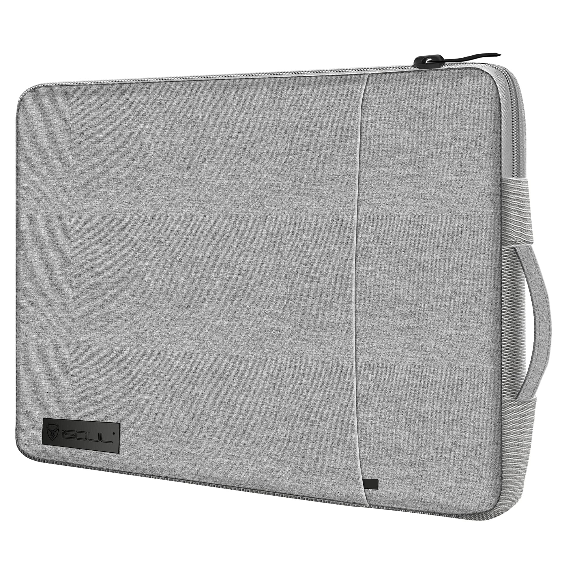 iSOUL 14-15.6 inch Shock Resistant Laptop Sleeve Case Briefcase Bag [Accessory Pocket] Compatible for Laptop Waterproof Case Cover for MacBook Pro/Surface Book/XPS 15 /Chromebook/HP/Lenovo Grey