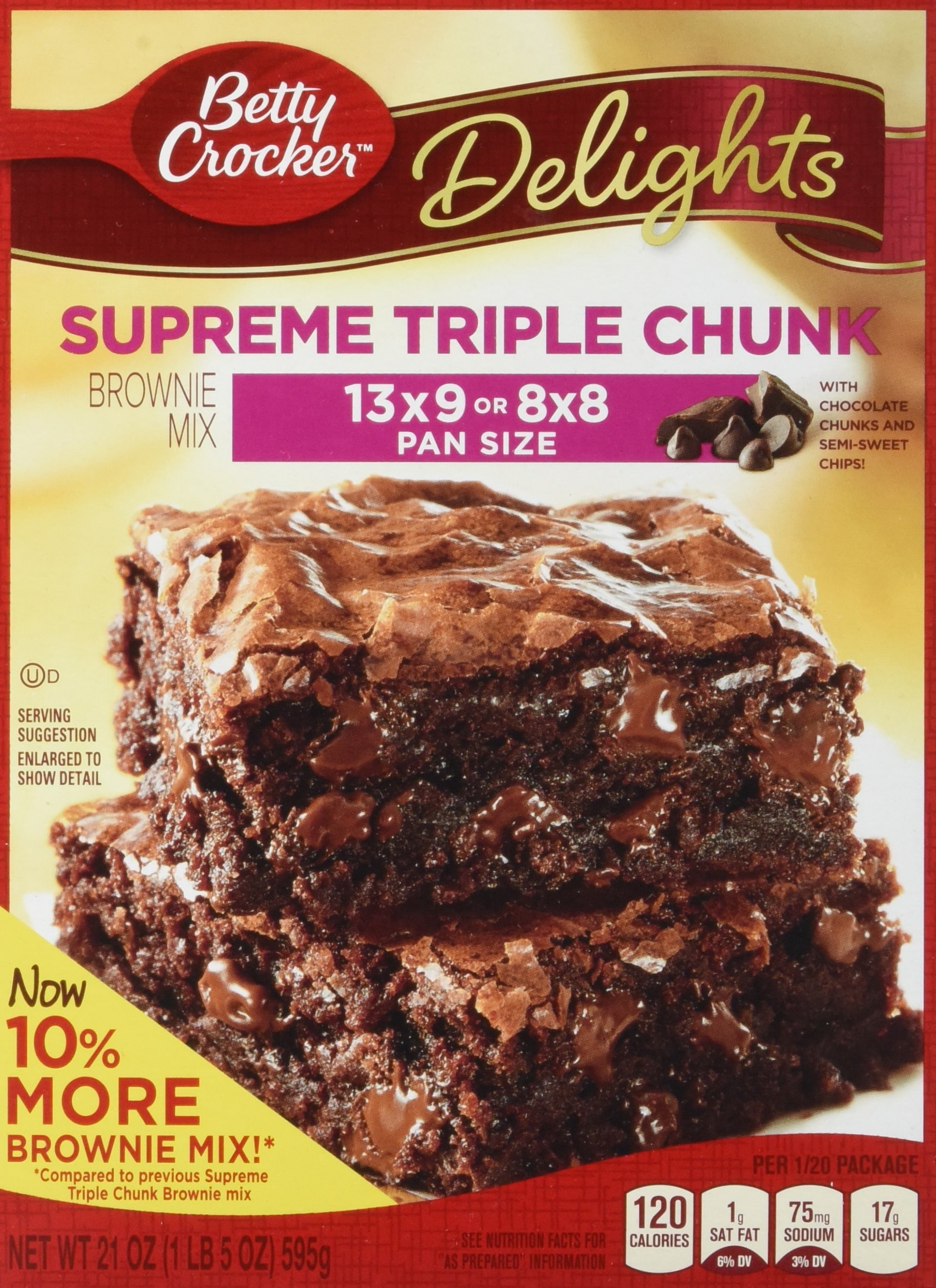 Betty Crocker Delights, Supreme Original Brownie Mix, 22.25 Oz Box (Pack of 8
