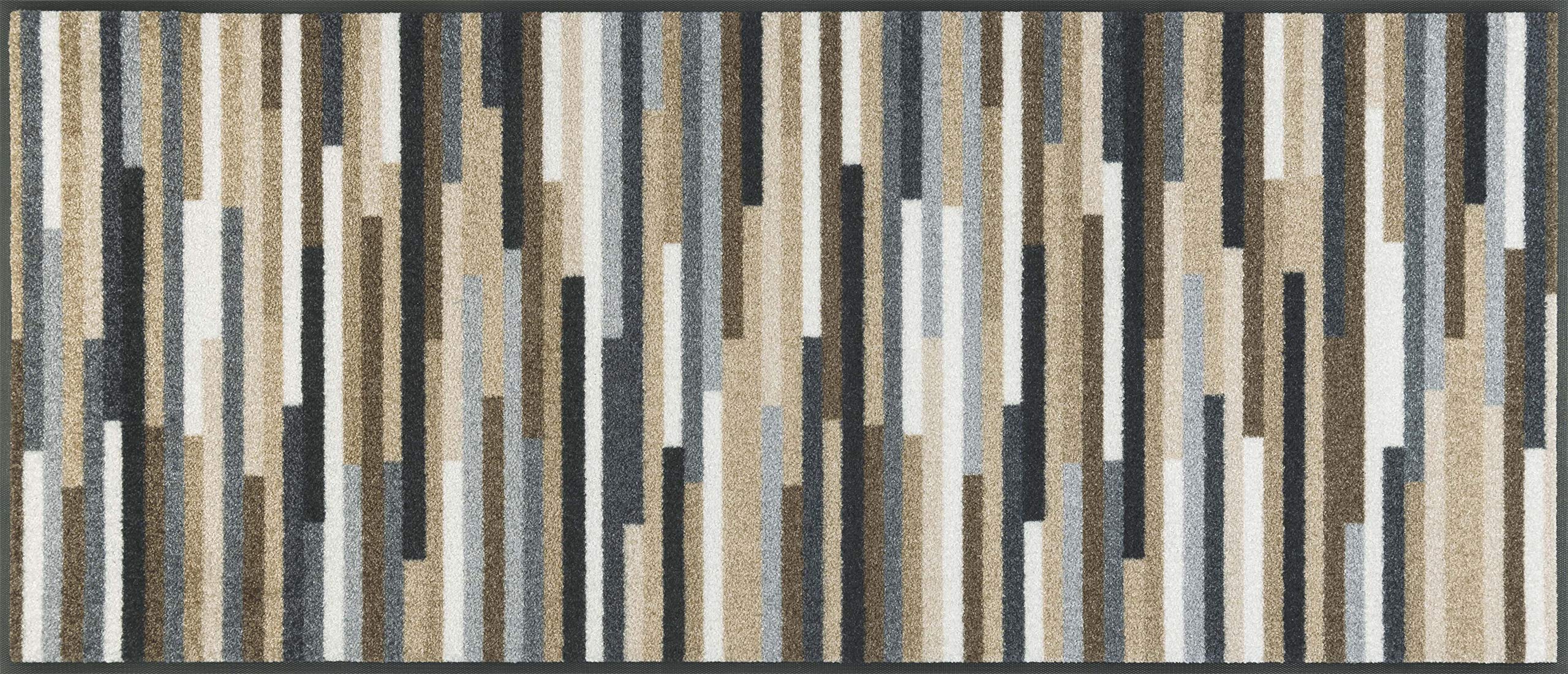 Wash+Dry Mikado Stripes Door Mat, 60 x 140 cm, Washable for Indoor and Outdoor Use