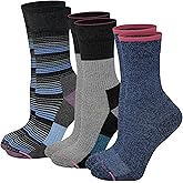 Dr. Motion Compression Crew Socks For Women Outdoor Hiking Walking With Enhanced Cushion And Breathable Arch Support 3 Pairs
