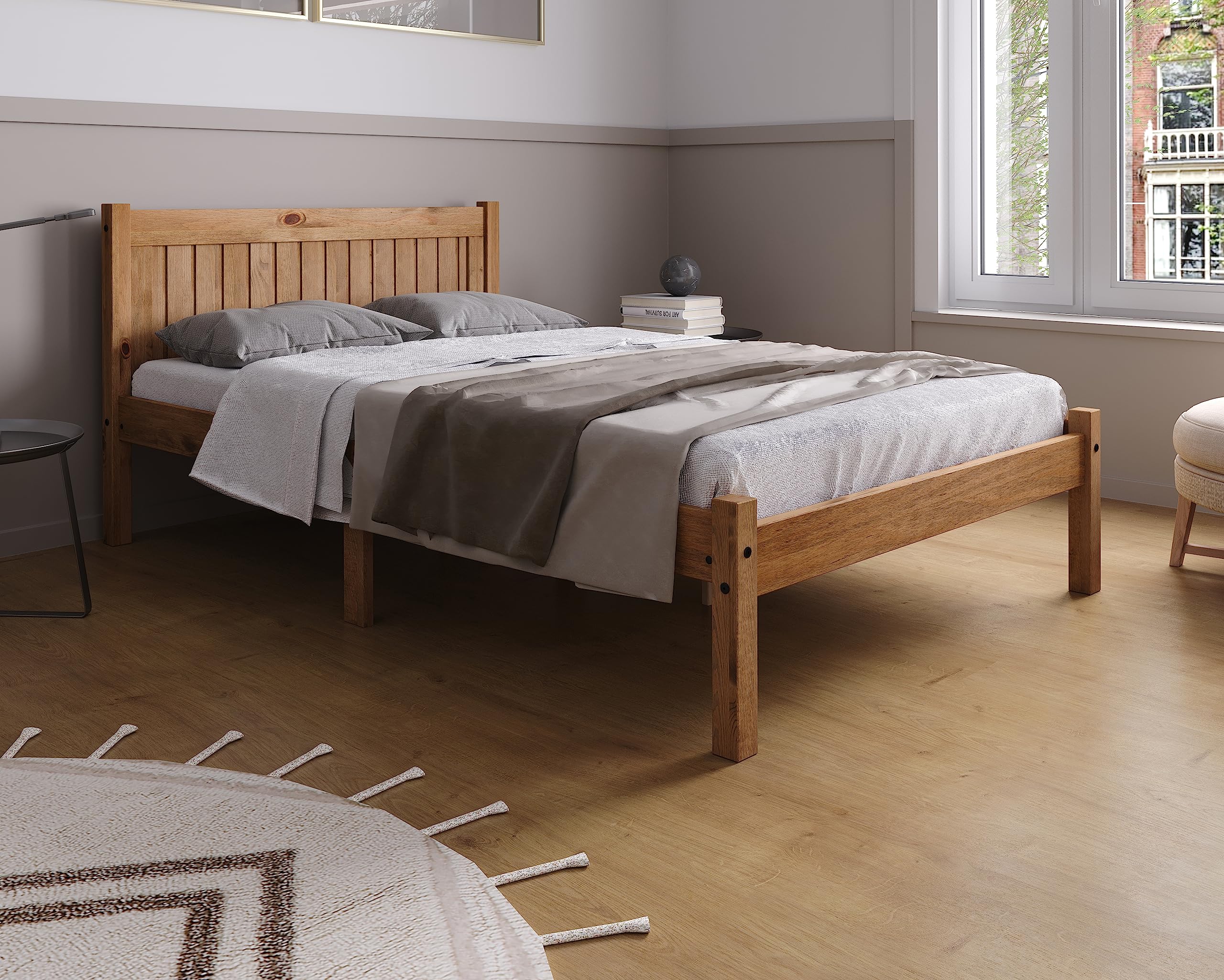 Birlea Rio Bed - Wood, Waxed Pine, Double