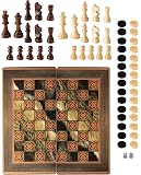 Da Vinci 1.25 Inch Wooden Backgammon/Checkers Pieces - Set Of 30 With Storage Bag
