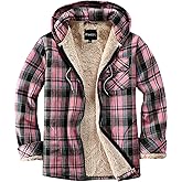 Elesuit Women's Full Zip Fleece Flannel Jacket Plaid Hooded Jackets Sherpa Lind Hoodies for Women