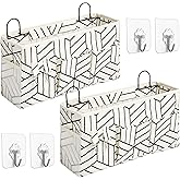 HZZTY BRNY 2pcs Large Wall Hanging Storage Bag, Door Closet Linen Fabric Pockets Organizer, Waterproof for Living Room Bedroom Bathroom Kitchen Office RV Camper with Hooks White