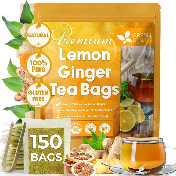 Amazon.com : FreshDrinkUS, Premium 75 Lemon Ginger Tea Bags, 100