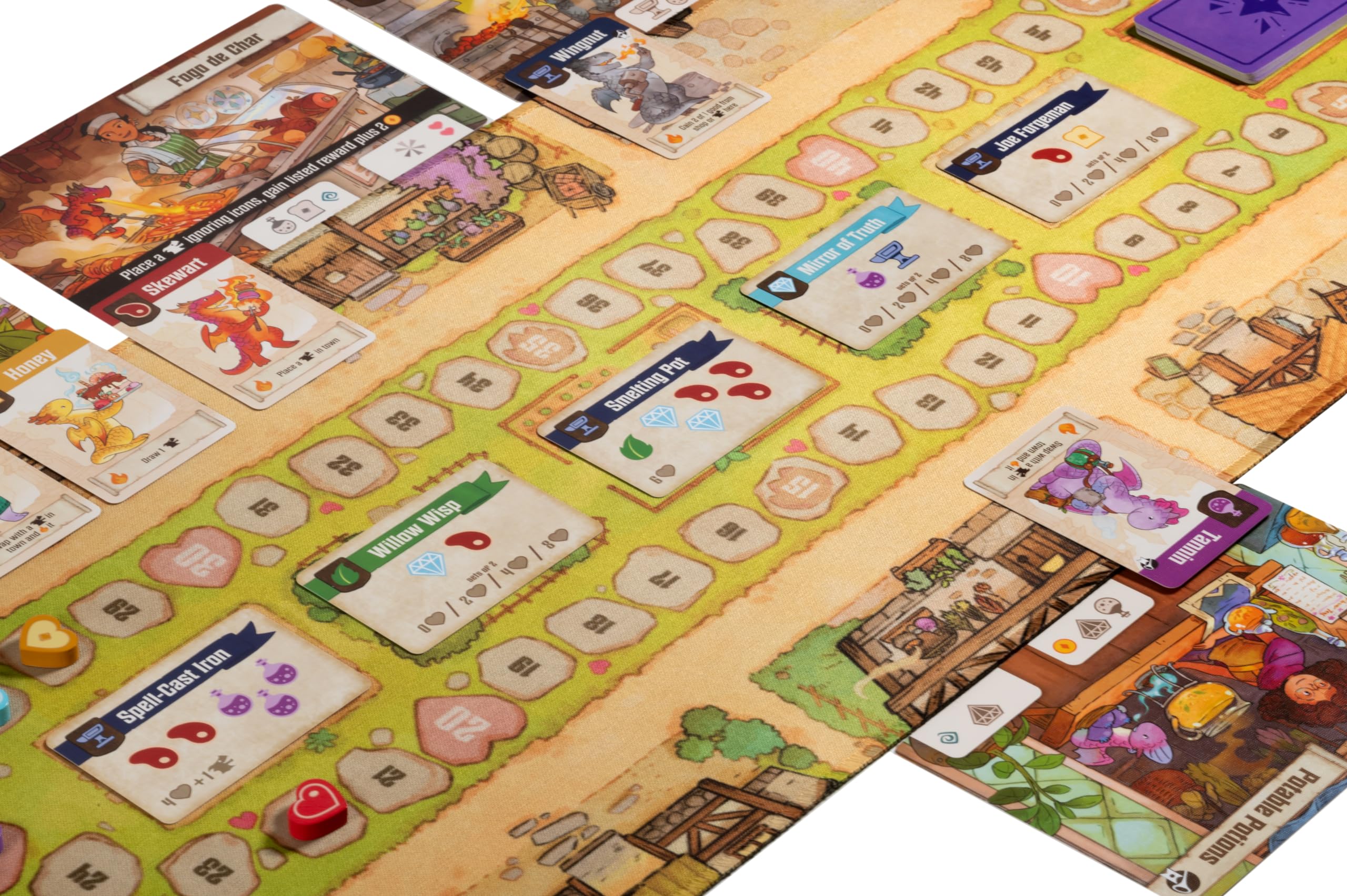 Flamecraft Board Game | Strategy Dragon Fantasy Fun Family for Kids & Adults Ages 10+ 1-5 Players Average Playtime 60 Minutes Made by Lucky Duck Games (LKY-FMC-R01-EN)