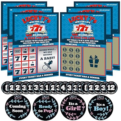 Pregnancy Announcement Scratch Off Cards for Baby Announcement - 6 Pregnancy Scratch Offs Included -  with Pregnancy Stickers