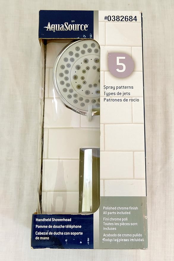 AquaSource Polished Chrome Finish Handheld Showerhead 0382684
