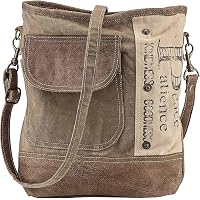 Myra Bag Royal Stag Vintage Upcycled Canvas Shoulder Bag - Gray, 10"x12", Unique Upcycled Tote
