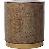 Cortesi Home Tunbridge Round Wooden End Table Ottoman