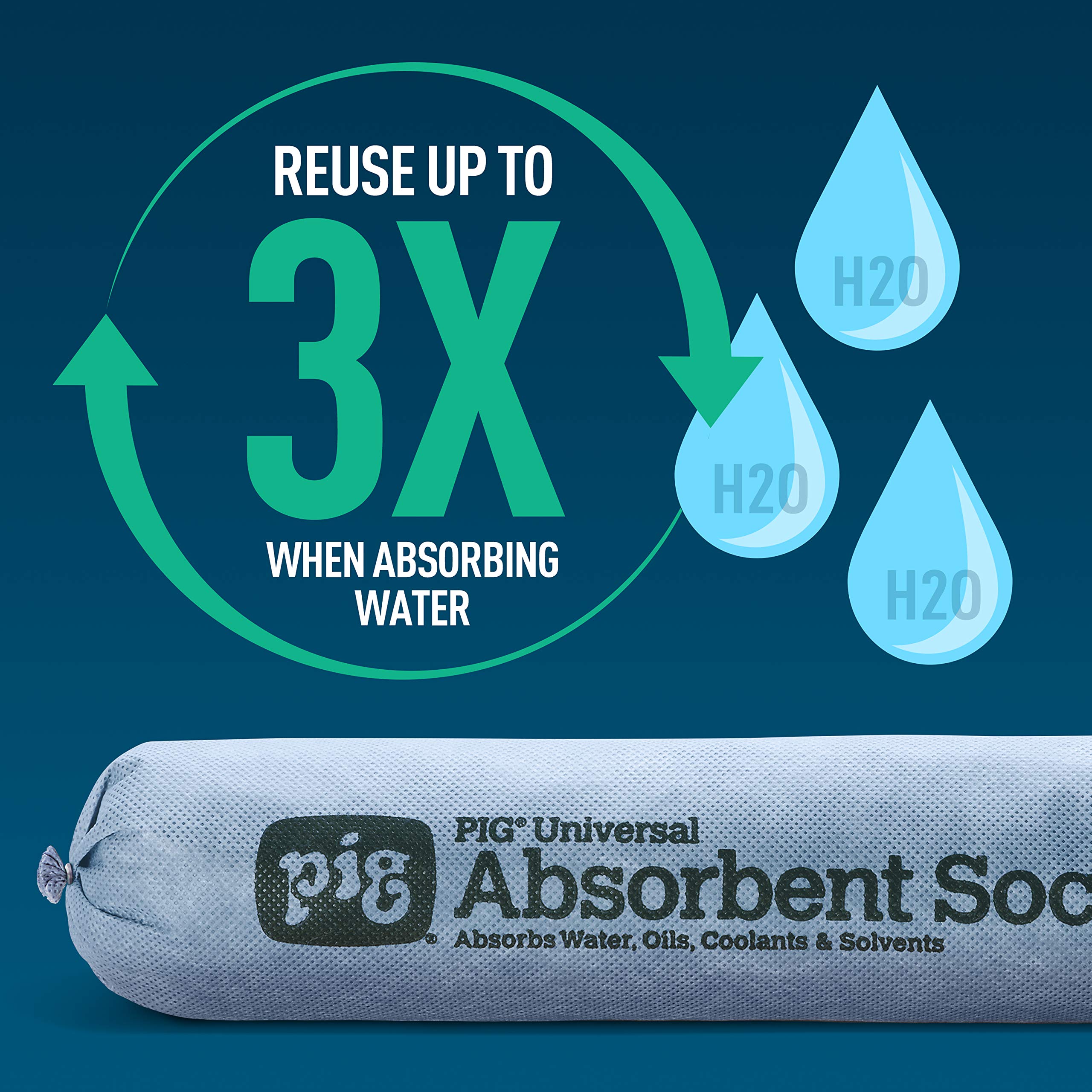 New Pig MildewResistant Absorbent Sock, Water Absorbing Snake, 1Gal