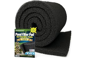 Aquatic Experts Classic Koi Pond Filter Pad COARSE – Bulk Roll Pond Filter Media, Rigid Ultra-Durable Latex Coated Fish Pond Filter Material US (12" x 72", Coarse (Black))