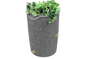 Good Ideas IMP-C50-DAR Impressions Bark Rain Saver, 50-Gallon, Dark Granite