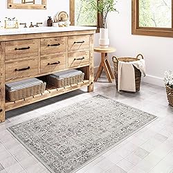 PureCozy Taupe Area Rug 2x3 Entryway Rug Kitchen