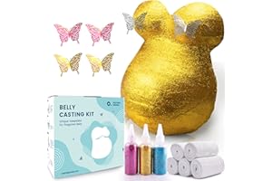 Olicard Belly Casting Kit Pregnancy, Belly Cast Kit for Expecting Mothers, Pregnancy Belly Mold Casting Kit, Unique Keepsake for Pregnant Belly, Perfect Baby Shower & Pregnancy Gifts (Glitter)