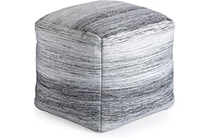 Anji Mountain 20"x20"x20" Handmade & Handcrafted Ottoman Pouf Comfortable Pouf Ottoman Foot Rest & Home Décor Accent for Living Room, Bedroom, Nursery, Kids Room, Patio
