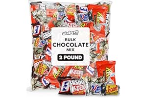 ZISBERS Bulk Assorted Chocolate Candy Variety Pack - 2 Pound Individually Wrapped Chocolates Mix for Gifts, Party Favors, Office Snacks, Buffets & Holidays
